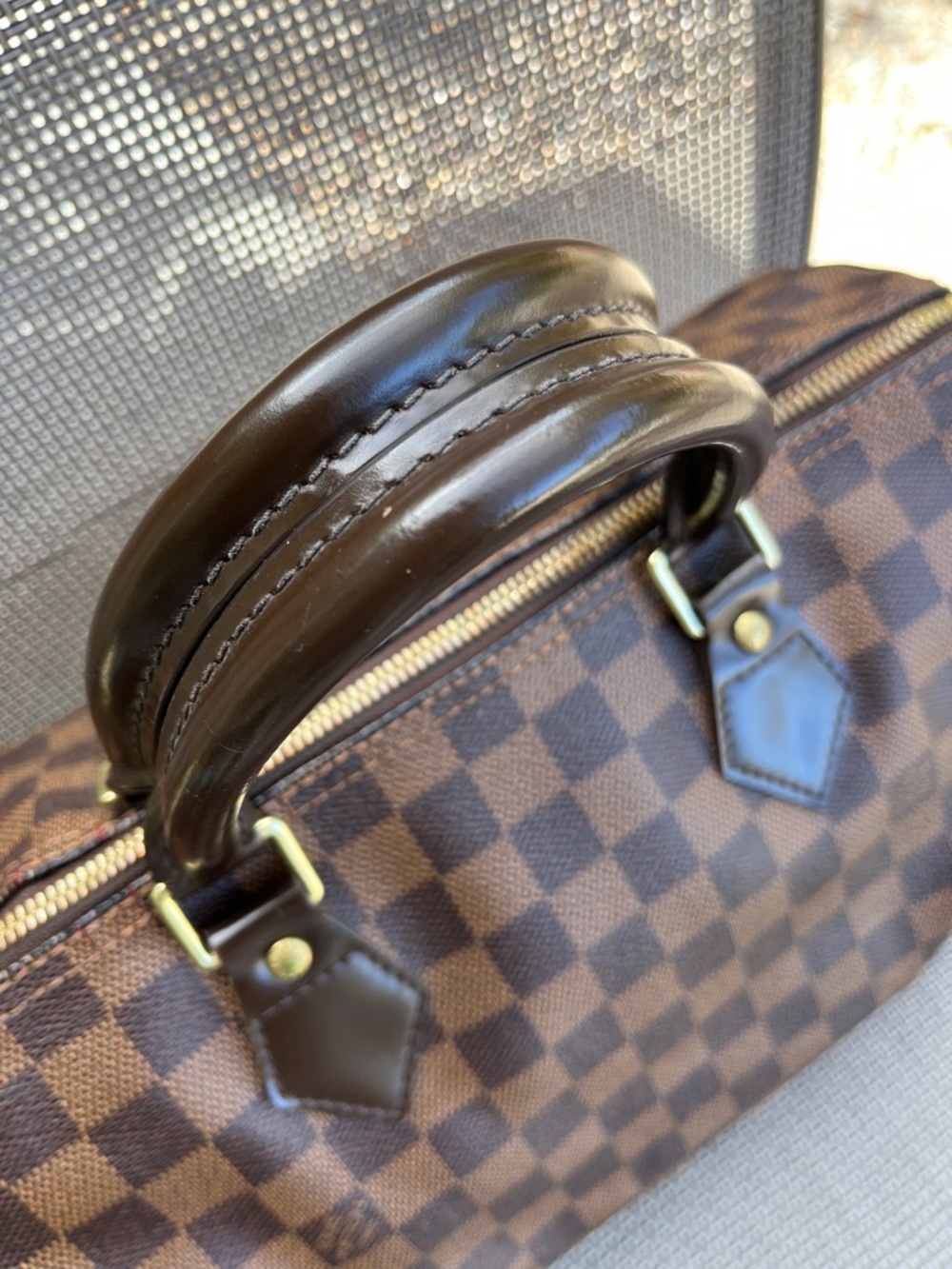 Louis Vuitton Damier Ebene Speedy Bag Dark Brown Check 30 CM  Crossbody - Picture 8 of 16